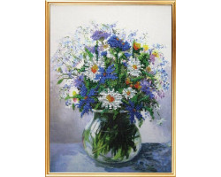 Набор для вышивания Вышивальная мозаика арт. 086ЦВ.Акварельные цветы. Летний букет 19х26,5 см