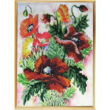 Набор для вышивания Вышивальная мозаика арт. 087ЦВ.Акварельные цветы. Маки 19х26,5 см