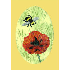 Набор для вышивания Вышивальная мозаика арт. 106ОТ.Пчелка и мак 10х15см
