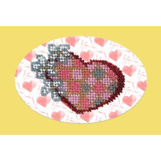 Набор для вышивания Вышивальная мозаика арт. 109ОТ.Валентинка с цветами 10х15см