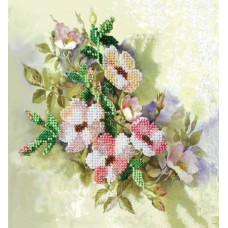 Набор для вышивания Вышивальная мозаика арт. 149ЦВ.Акварельные цветы.Ветка шиповника 18,5х20см