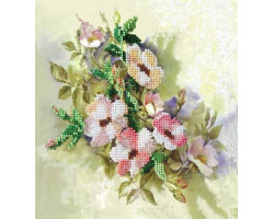 Набор для вышивания Вышивальная мозаика арт. 149ЦВ.Акварельные цветы.Ветка шиповника 18,5х20см