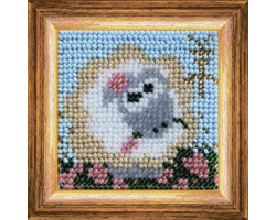 Набор для вышивания Вышивальная мозаика арт. 211ЗД. Веселая овечка 6,5х6,5см