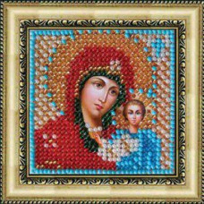 Рисунок на ткани Вышивальная мозаика арт. 4011 Икона 'Божья Матерь Казанская' 6,5х6,5 см