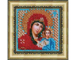 Рисунок на ткани Вышивальная мозаика арт. 4011 Икона 'Божья Матерь Казанская' 6,5х6,5 см