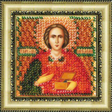 Рисунок на ткани Вышивальная мозаика арт. 4022 Икона 'Св. Мученик Пантелеймон' 6,5х6,5 см