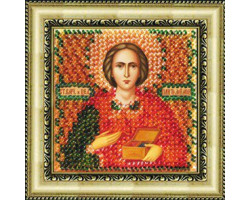Рисунок на ткани Вышивальная мозаика арт. 4022 Икона 'Св. Мученик Пантелеймон' 6,5х6,5 см