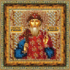Рисунок на ткани Вышивальная мозаика арт. 4023 Икона 'Св. Князь Владимир' 6,5х6,5 см