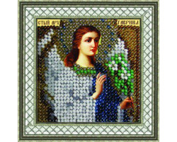 Рисунок на ткани Вышивальная мозаика арт. 4030 Икона 'Св. Архангел Гавриил' 6,5х6,5 см