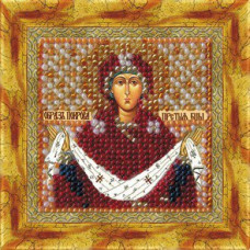 Рисунок на ткани Вышивальная мозаика арт. 4033 Икона 'Св. Покрова Пресвятой Богородицы' 6,5х6,5 см