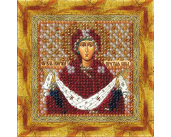 Рисунок на ткани Вышивальная мозаика арт. 4033 Икона 'Св. Покрова Пресвятой Богородицы' 6,5х6,5 см