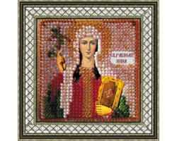 Рисунок на ткани Вышивальная мозаика арт. 4051 Икона 'Св. Равноапостольная Нина' 6,5х6,5 см