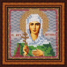Рисунок на ткани Вышивальная мозаика арт. 4074 Икона 'Св. Мученица Антонина' 6,5х6,5 см