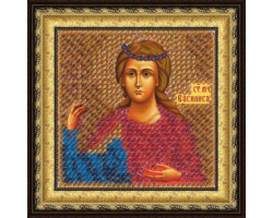 Рисунок на ткани Вышивальная мозаика арт. 4077 Икона 'Св. Мученица Василиса' 6,5х6,5 см