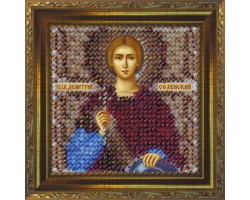 Рисунок на ткани Вышивальная мозаика арт. 4118 Икона 'Св. Великомученик Дмитрий' 6,5х6,5 см