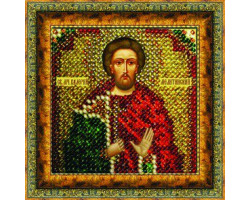 Рисунок на ткани Вышивальная мозаика арт. 4122 Икона 'Св. Мученик Валерий' 6,5х6,5 см