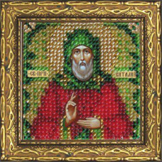 Рисунок на ткани Вышивальная мозаика арт. 4125 Икона 'Св. Виталий' 6,5х6,5 см
