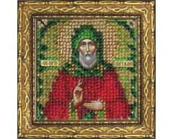Рисунок на ткани Вышивальная мозаика арт. 4125 Икона 'Св. Виталий' 6,5х6,5 см