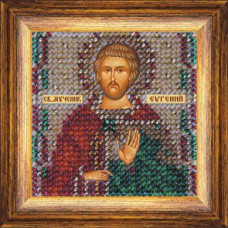 Рисунок на ткани Вышивальная мозаика арт. 4127 Икона 'Св. Мученик Евгений' 6,5х6,5 см