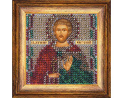 Рисунок на ткани Вышивальная мозаика арт. 4127 Икона 'Св. Мученик Евгений' 6,5х6,5 см