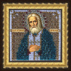 Рисунок на ткани Вышивальная мозаика арт. 4138 Икона 'Св. Серафим Саровский' 6,5х6,5 см