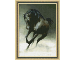Набор для вышивания 'Юнона' арт.0113 'Черный конь' 22,5х32см