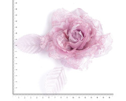 Украшение цветок арт. D07154 цв. розовый d-11 см