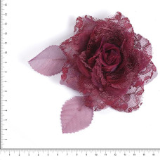 Украшение цветок арт. D07154 цв. красный d-11 см