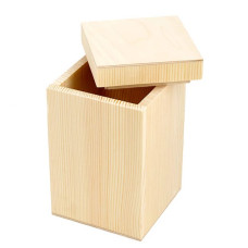 Заготовка деревянная арт.БН.048 Коробка лаврушница 12х12х18,5см (сосна)