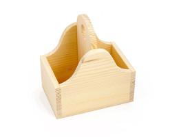 Заготовка деревянная арт.БН.302 Коробка под специи с 2-мя делениями 17х11,5х19,5см (сосна)