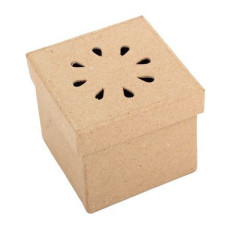Заготовка из папье-маше Коробочка квадратная с декоративным отверстием в крышке арт.РТО.PM43 8,8х7,5
