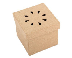 Заготовка из папье-маше Коробочка квадратная с декоративным отверстием в крышке арт.РТО.PM43 8,8х7,5