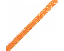 Тесьма отделочная 'Зиг-Заг' арт.с3729г17 рис.9254 с метанитом шир.10мм цв. оранжевый-золото